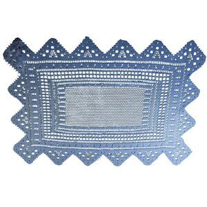 Set of 12 lace placemats Purple violet Polyester cottagecore grannycore